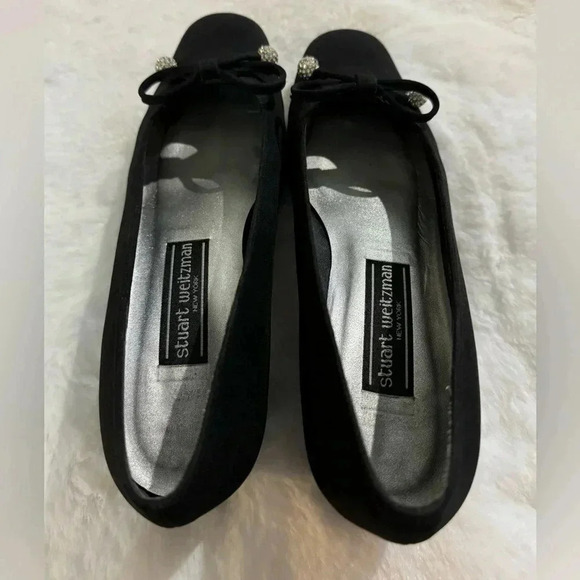 Stuart Weitzman Vintage Bow Rhinestone Heels 80’s 7 1/2 Holiday Sparkle Bridal - Picture 5 of 16